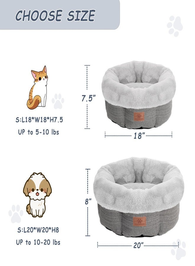 WINDRACING Cat Beds for Indoor Cats,Kitten Bed,Dog Bed for Extra Small Dogs Breeds,Puppy Kennel Bed, Comfy Durable Pet Sleeping Bed, Washable Roun Cat Bed & Non-Slip Bottom, Size 18"L x 18"W x 7.5"Th - Image 4